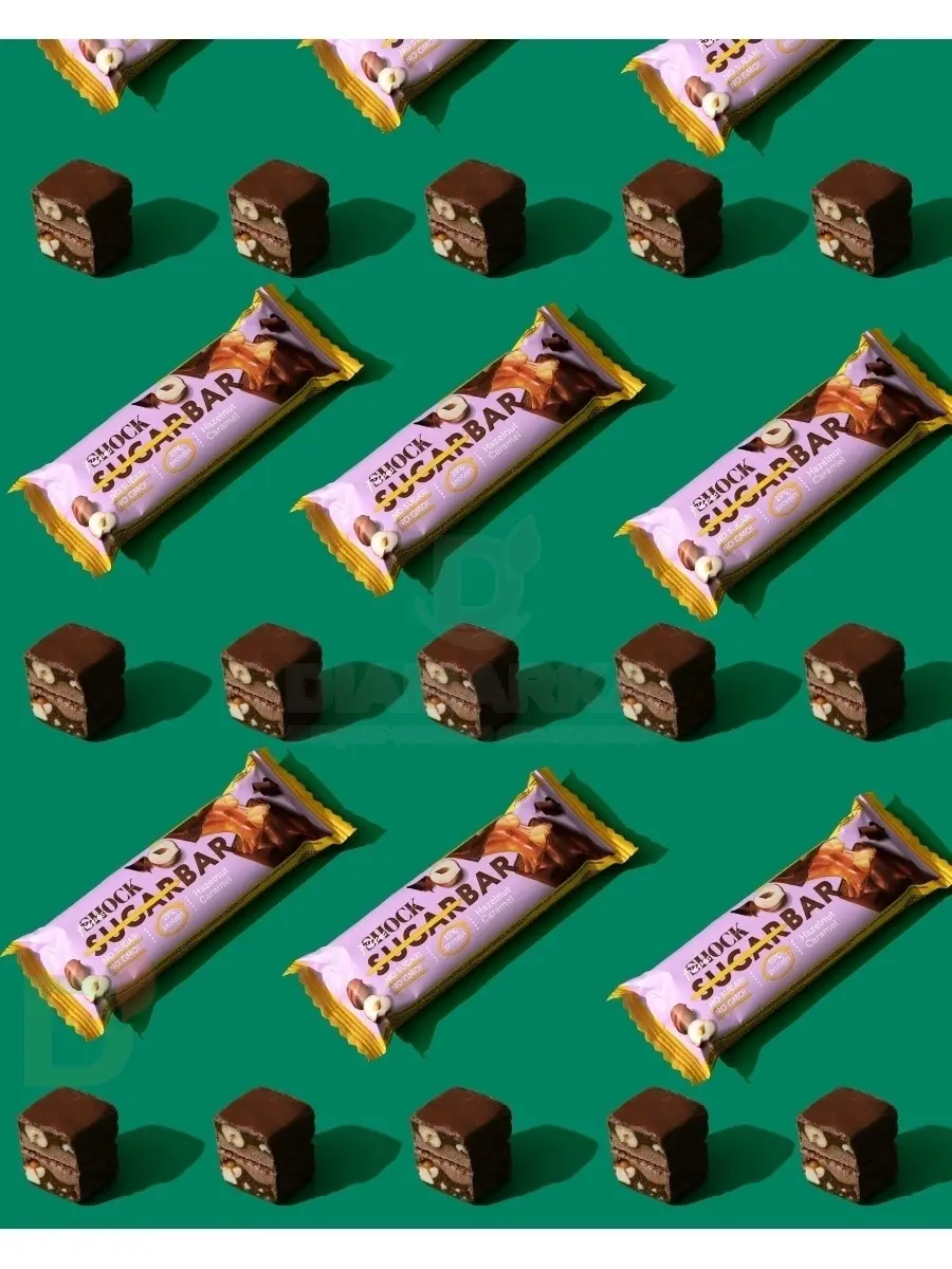 Батончик протеиновый FitnesShock Шоколадная карамель-фундук 50гр. в Казани