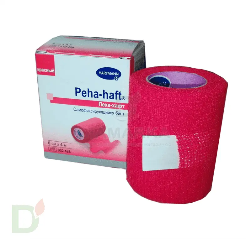 Бинт самофиксирующийся Пеха-хафт (Peha-haft), 6см х 4 м, Красный в Казани
