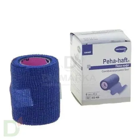 Бинт самофиксирующийся Пеха-хафт (Peha-haft), 6см х 4 м, Синий в Казани