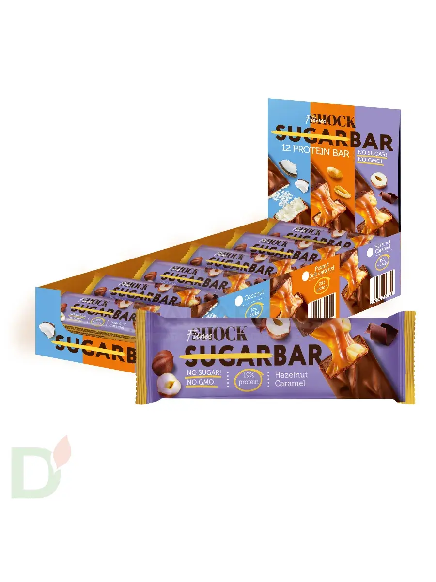 Батончик протеиновый FitnesShock Шоколадная карамель-фундук 50гр. в Казани