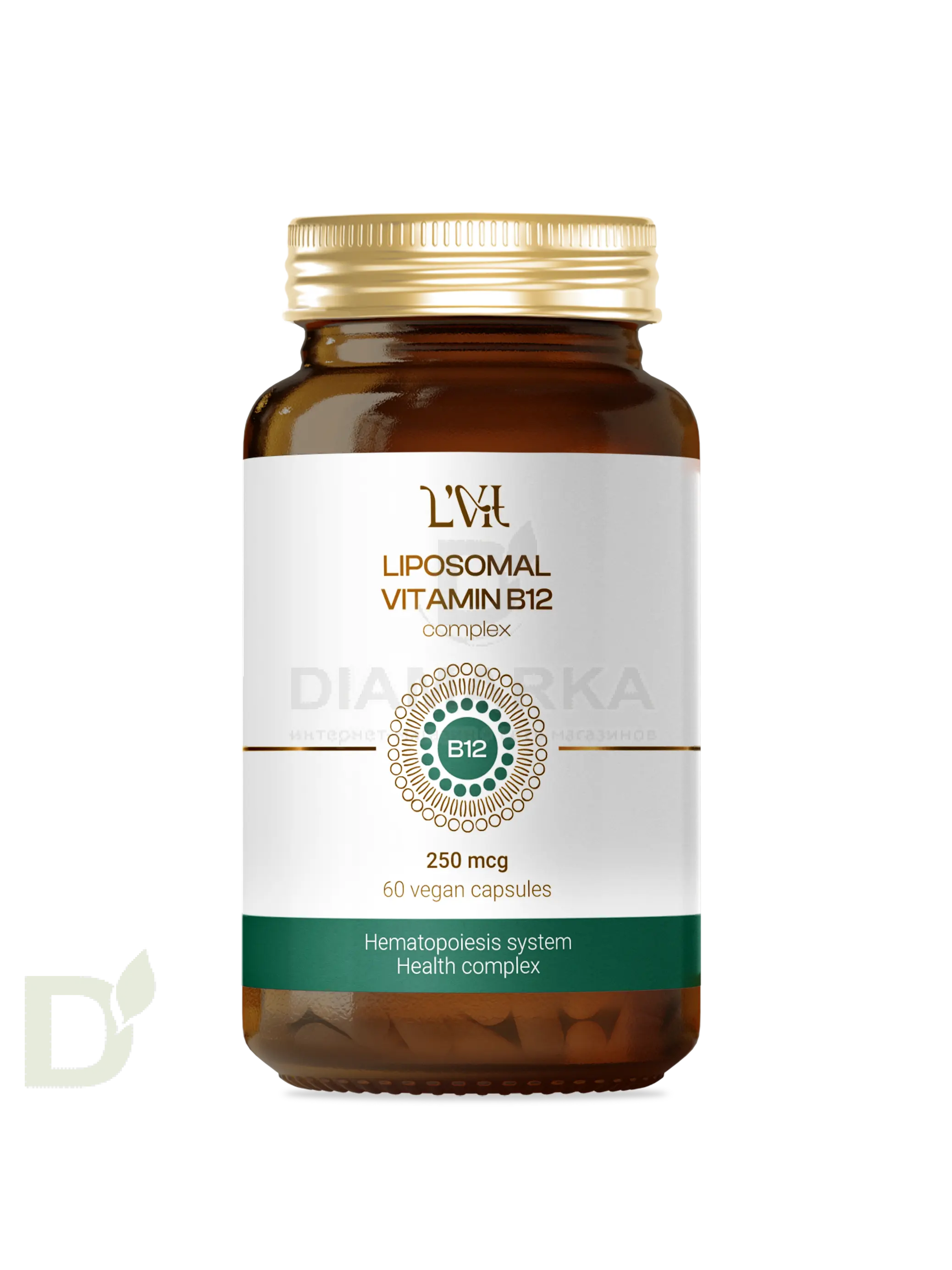 Витамины L'Vit Liposomal Vitamin B12+B9 complex, 250+200 мг в 1 капсуле, 60 капс в Казани