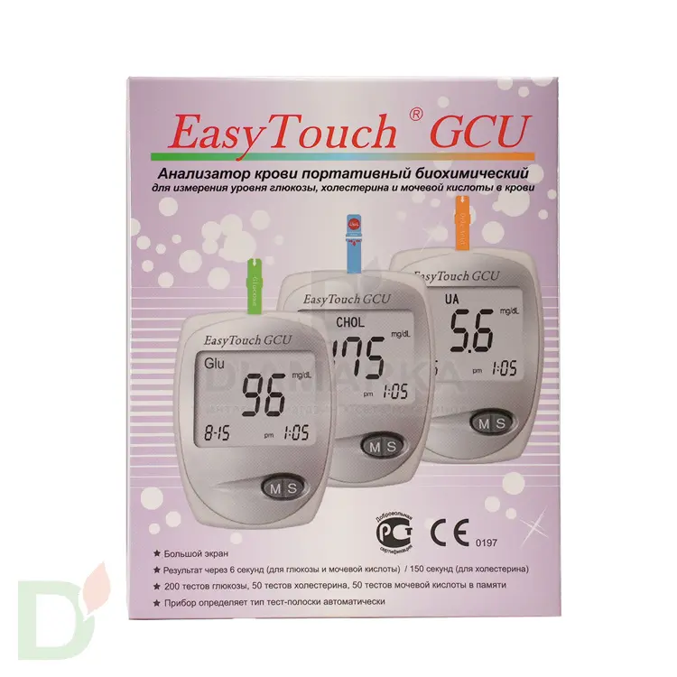 Биохимический анализатор ИзиТач (EasyTouch GCU) (глюкоза, холестерин и мочевая кислота в крови) в Казани