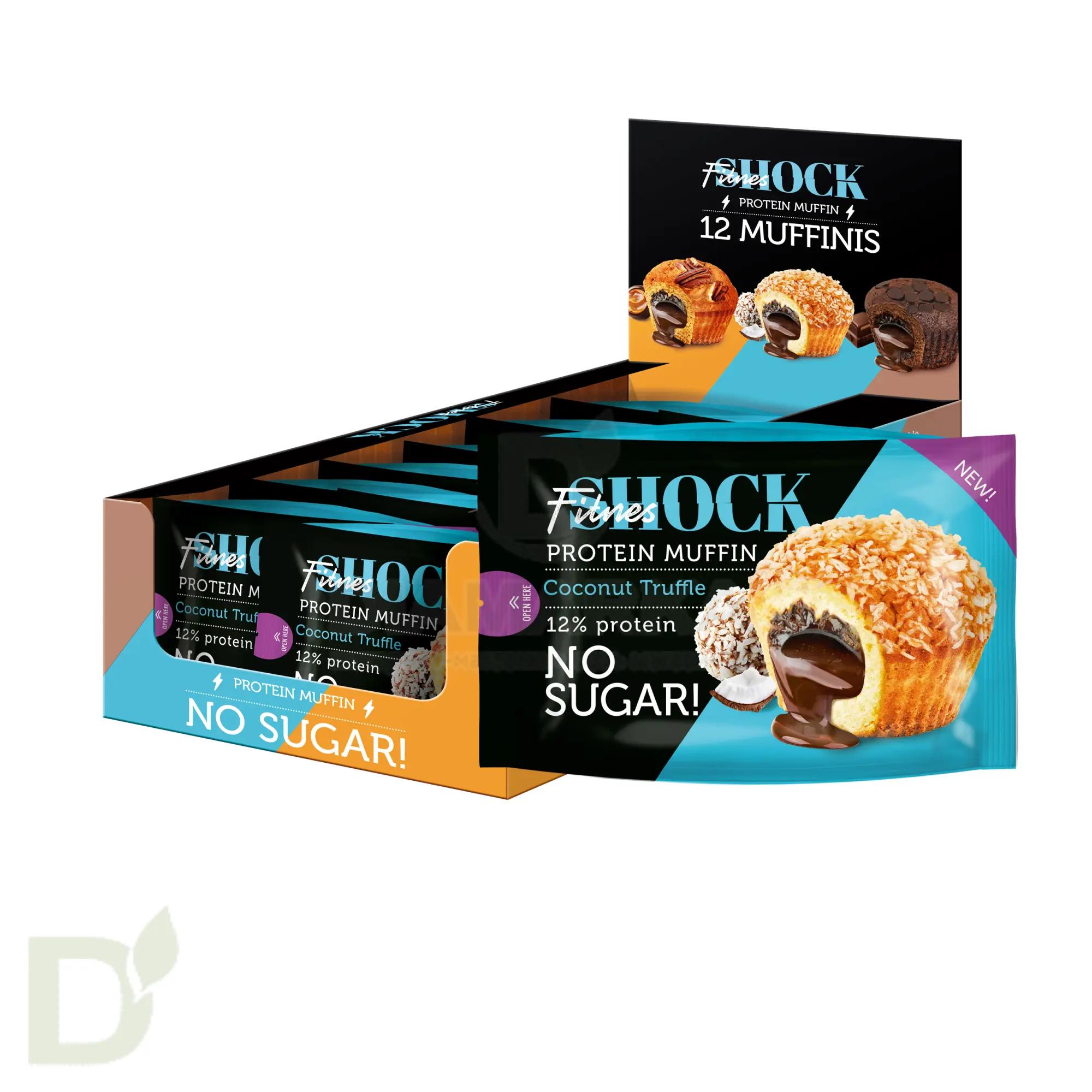 Маффин с начинкой FitnesShock Кокосовый трюфель 50гр.