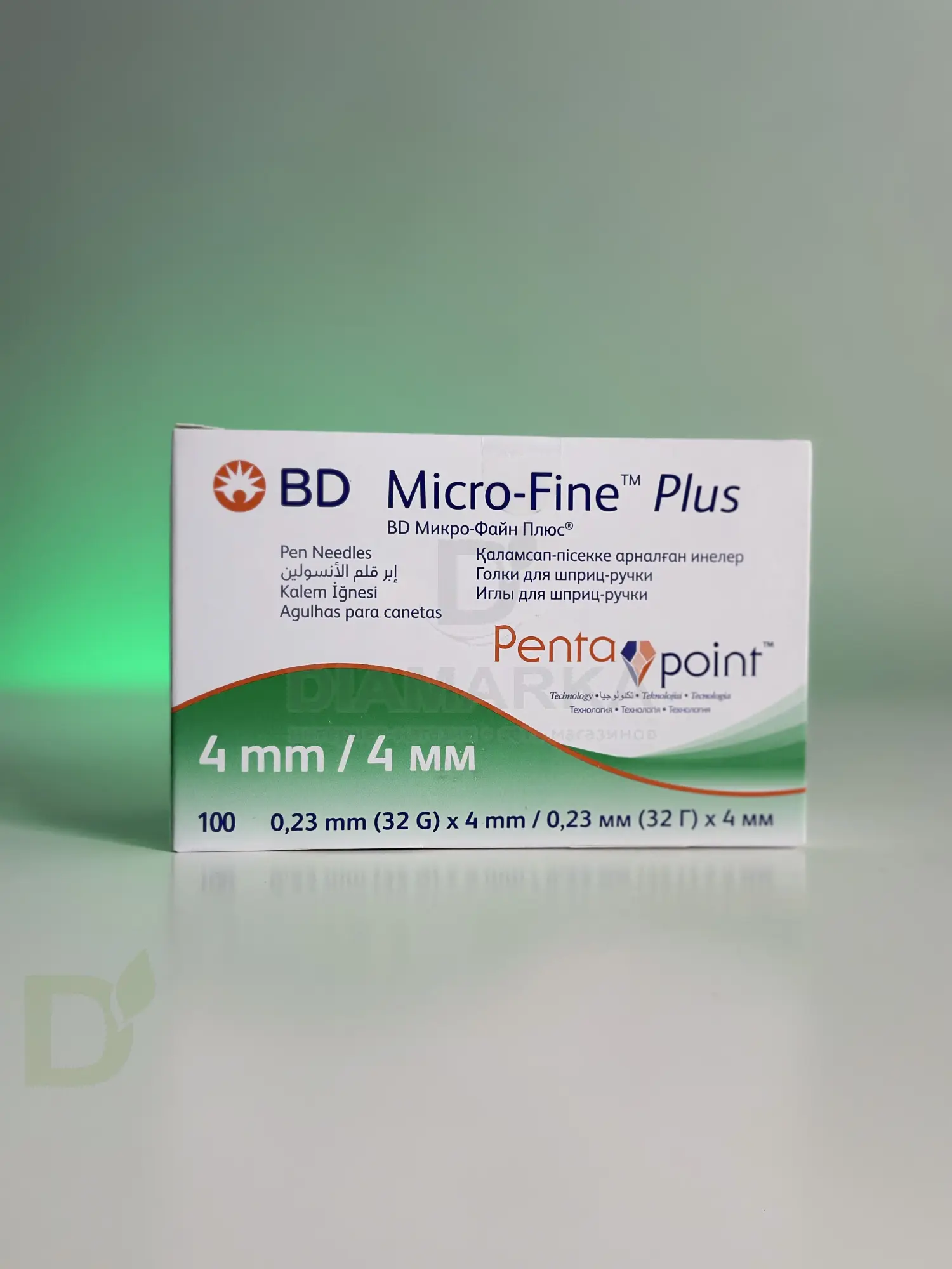 Иглы МикроФайн Плюс 4мм (32G) 3 упаковки по 100 штук + Аппликатор Painstopper