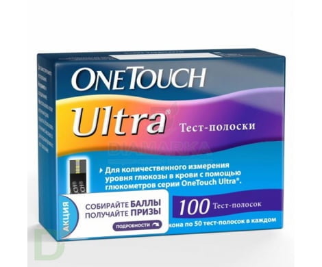 Тест-полоски ВанТач Ультра (OneTouch Ultra) №100