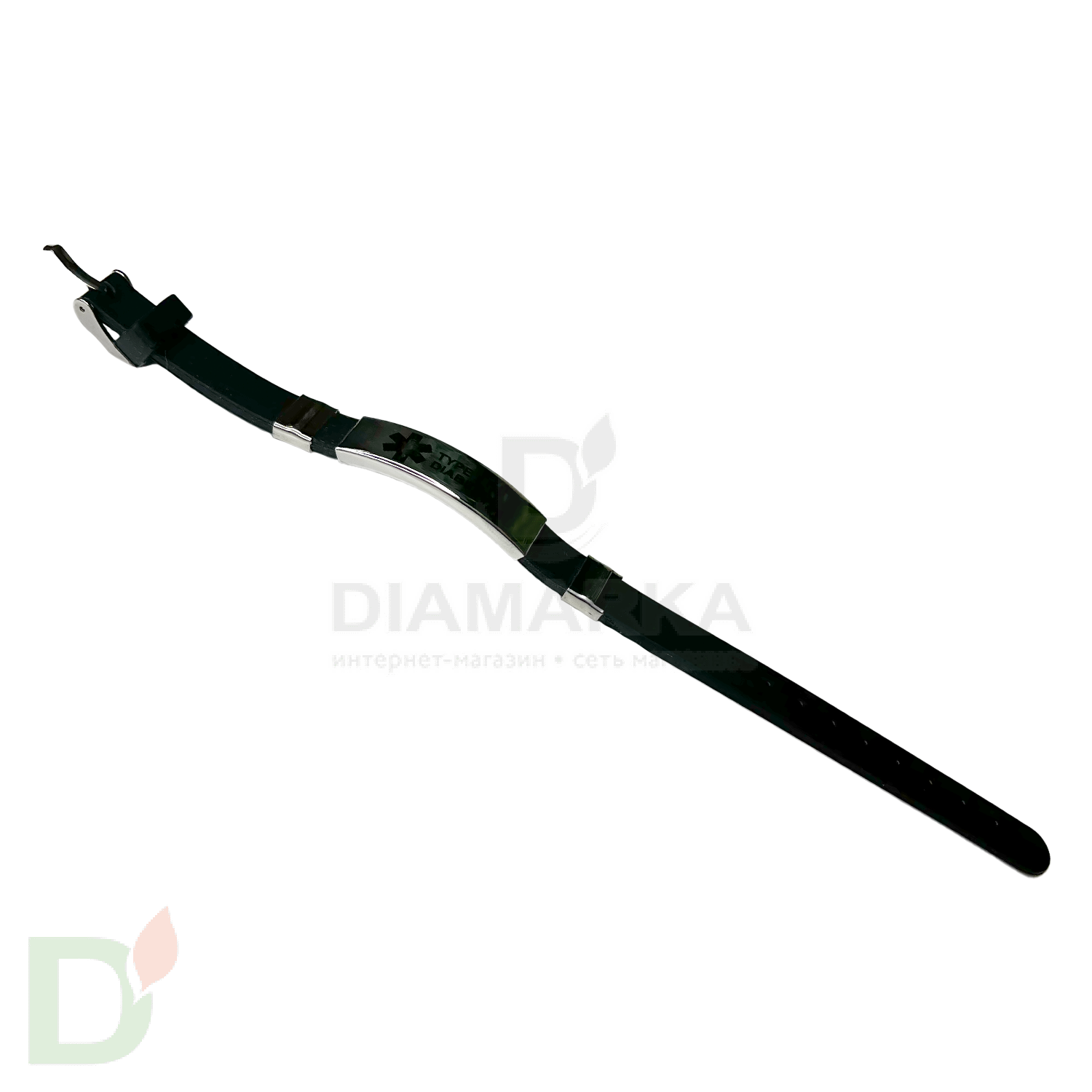 Браслет силиконовый Диабет 2 типа с застежкой (16-21см) в Казани