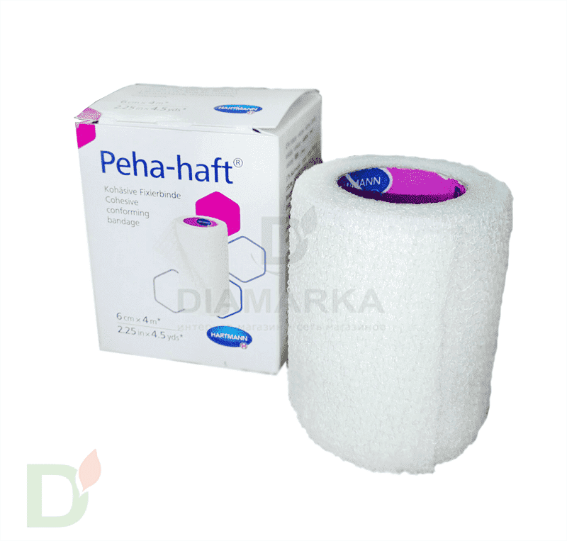Бинт самофиксирующийся Пеха-хафт (Peha-haft), 6см х 4 м, Белый в Казани
