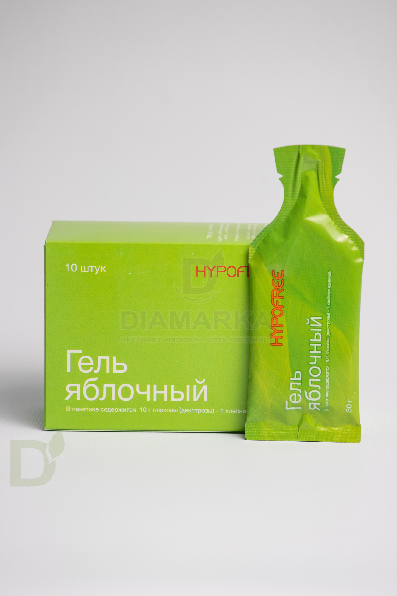 Гель HYPOFREE 1ХЕ Яблоко, мягкая упаковка, 10 саше по 30мл в Казани