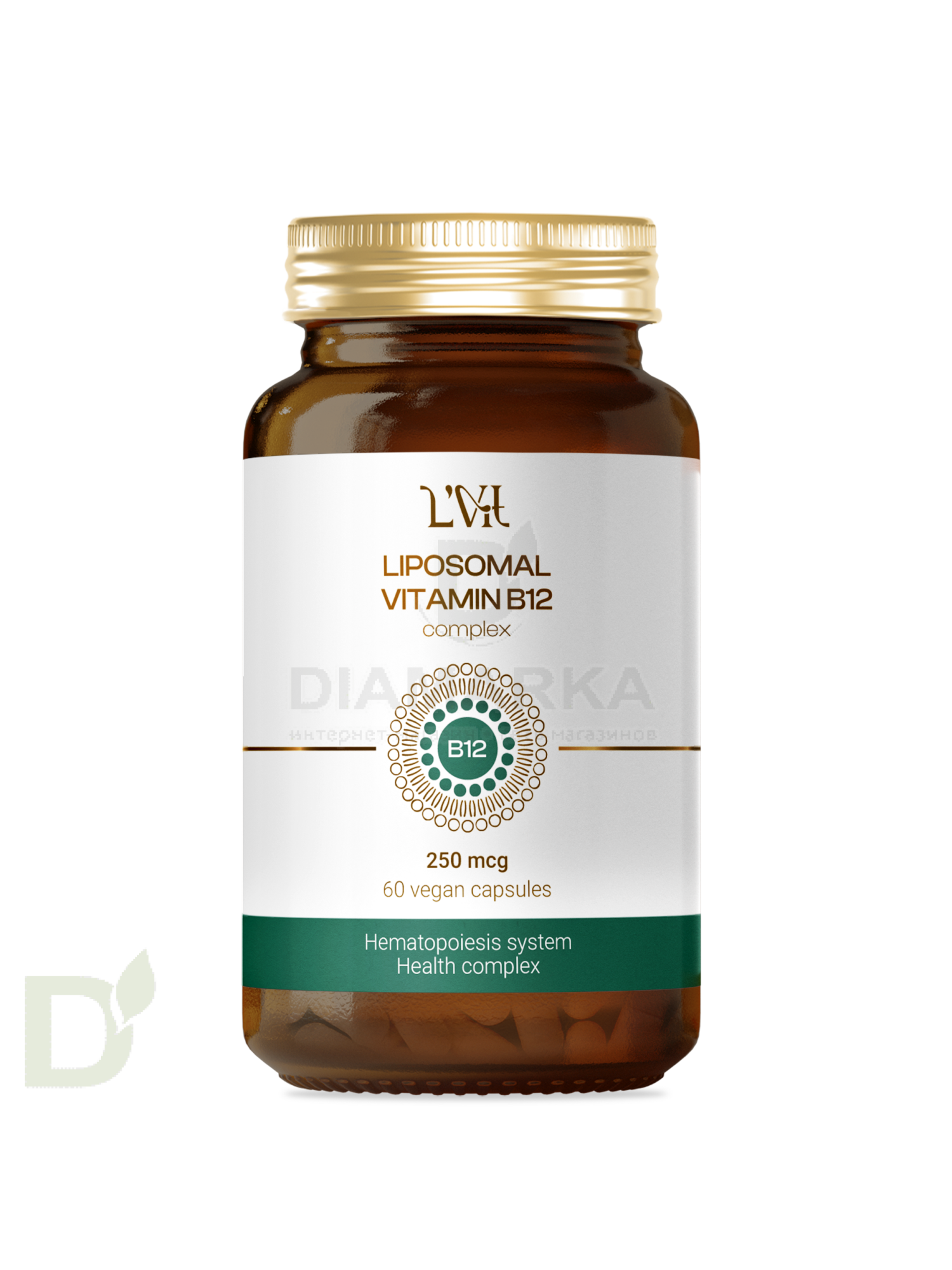 Витамины L'Vit Liposomal Vitamin B12+B9 complex, 250+200 мг в 1 капсуле, 60 капс в Казани