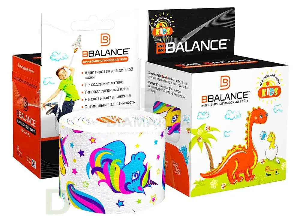 Тейп BB KIDS 5см*5м единороги белый