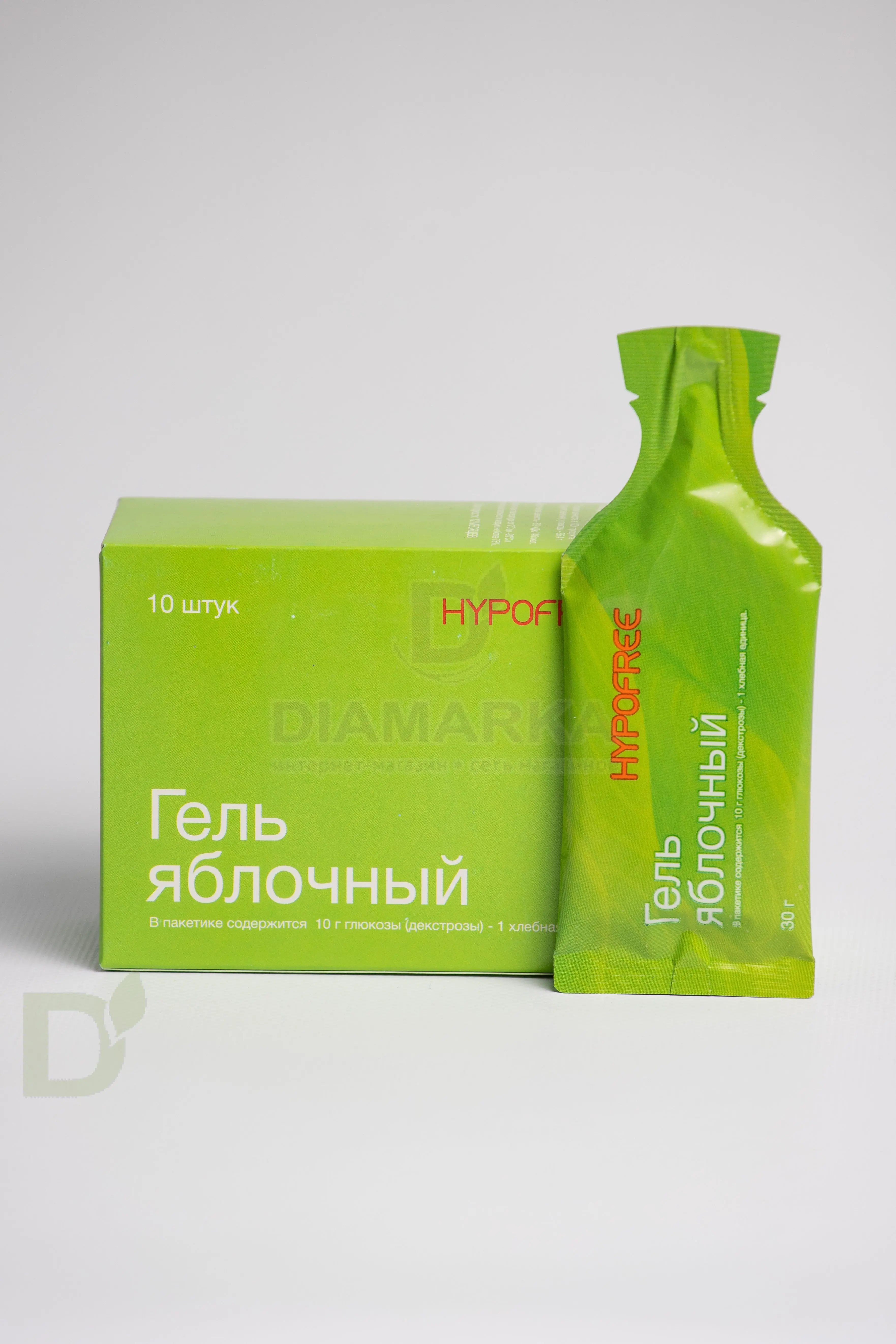 Гель HYPOFREE 1ХЕ Яблоко, мягкая упаковка, 10 саше по 30мл в Казани